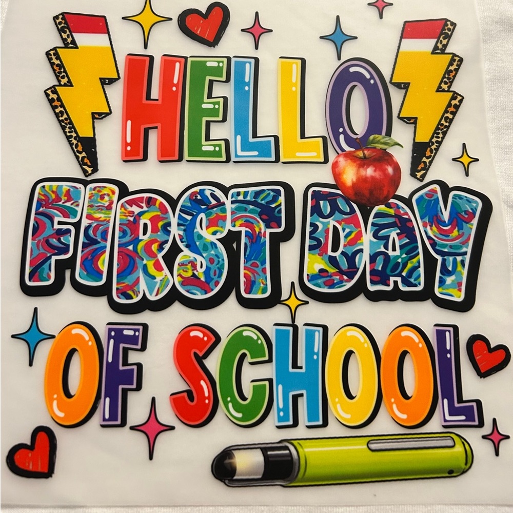 Youth Graphic Tee. Back To School Sizes Xsmall thru Large Youth. Made to Order